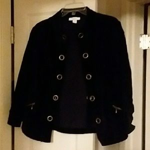 Corduroy jacket with grommet detail